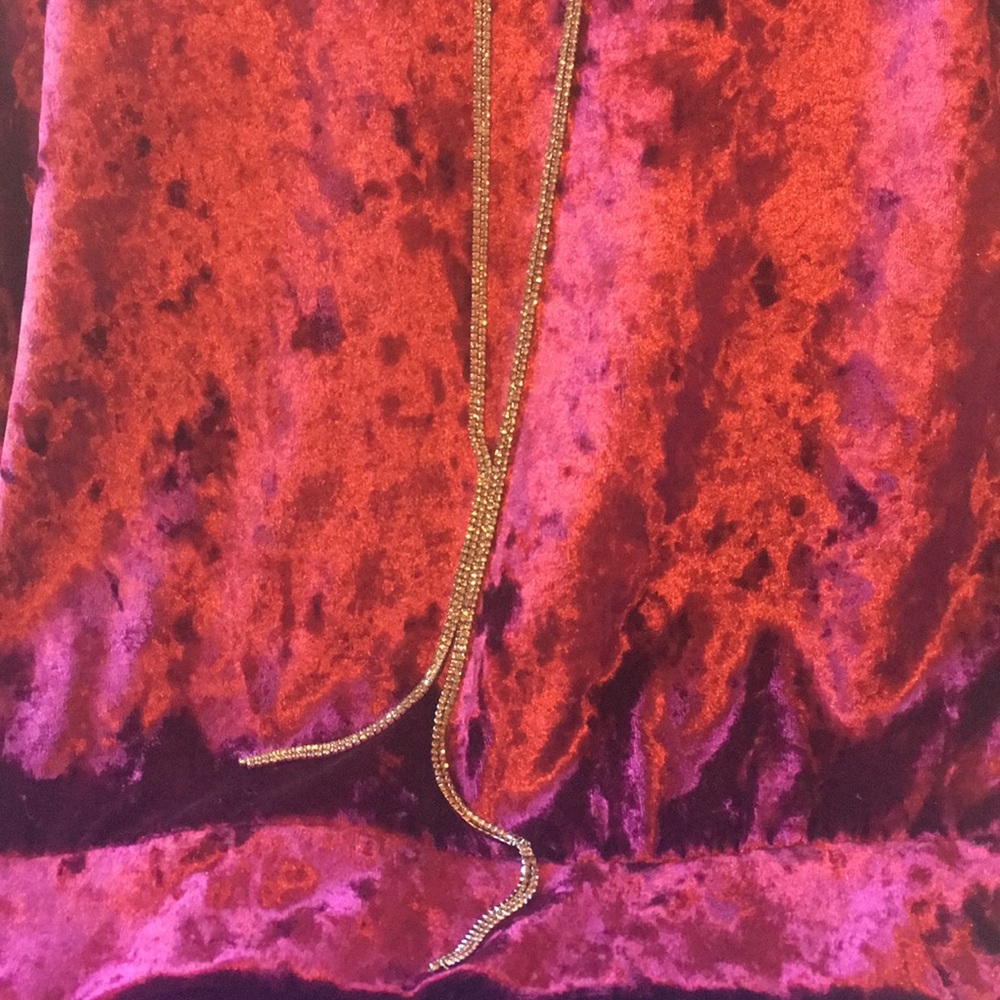 NWT Theia Full Rhinestone Lariat Necklace